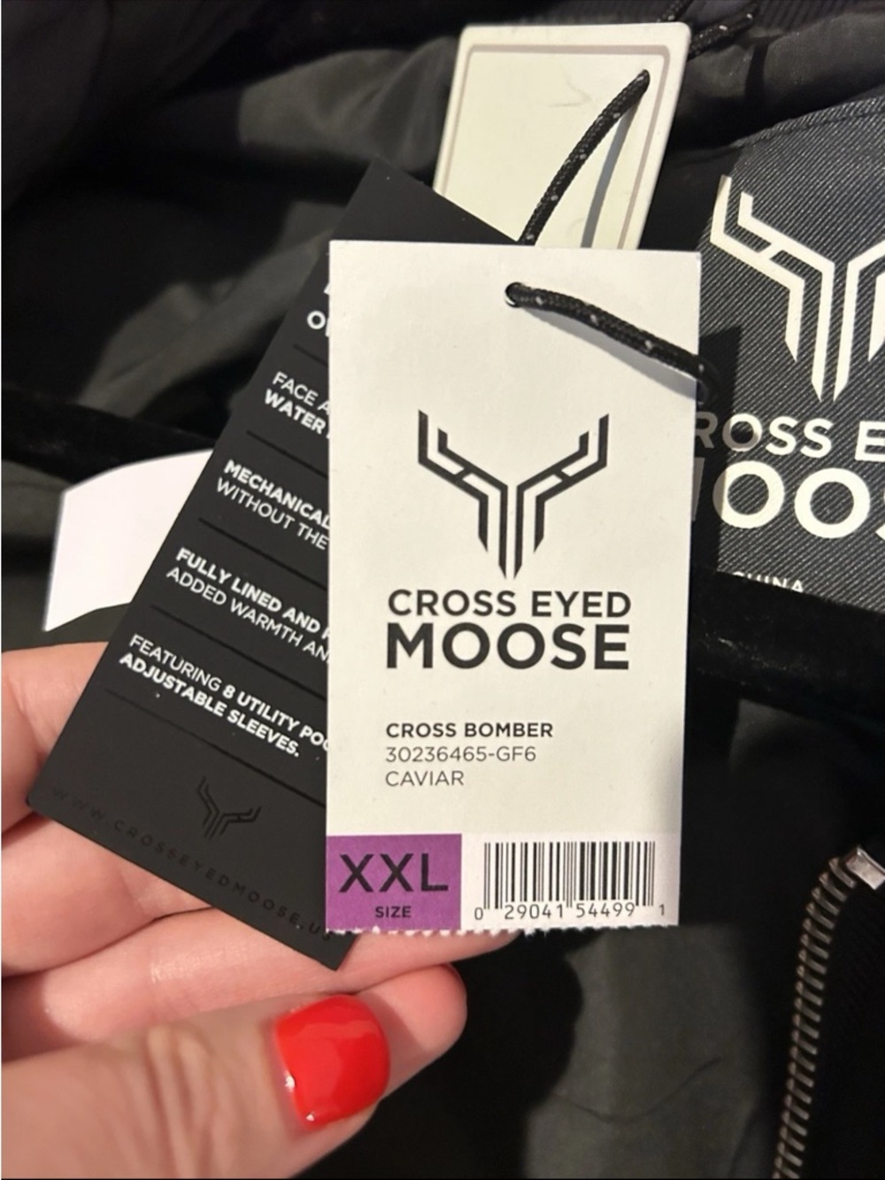 Cross eye moose Men's Black Bomber Jacket - Modern Zip Front xxl - Picture 5 of 7